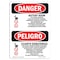 Signmission OSHA Danger Sign, 14" Height, Rigid Plastic, Battery Room Bilingual Spanish, 1014-VS-1842 OS-DS-P-1014-VS-1842 - alternate 1